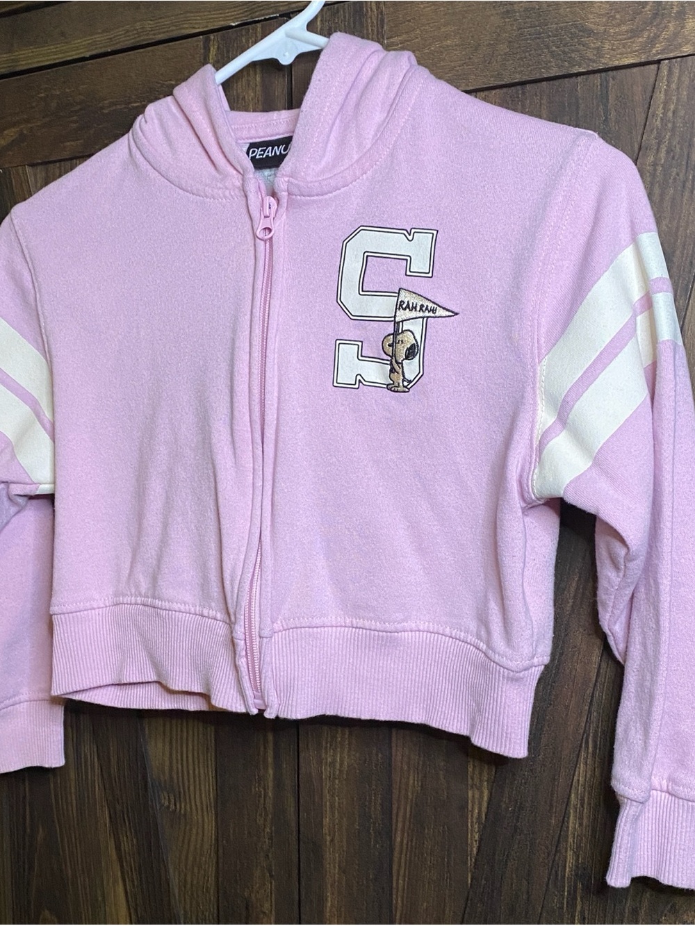 Peanuts Snoopy Pink Girls'  Zip Hoodie